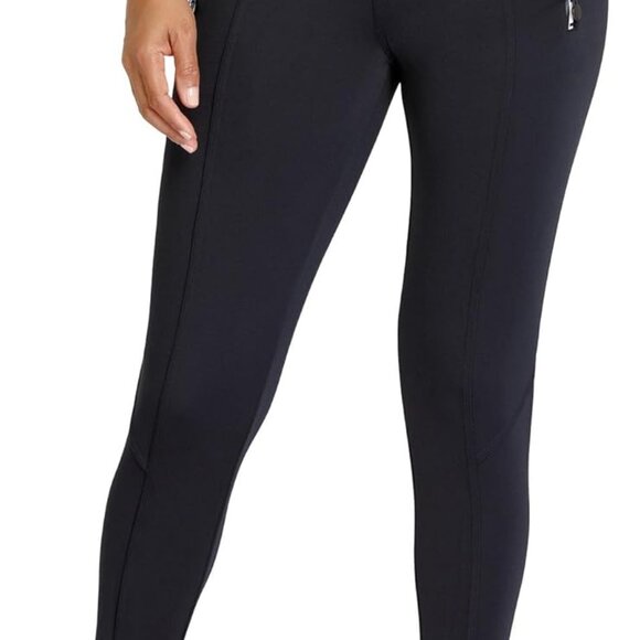 XL Women's Black Joggers with Waterproof Zipper Pockets - Cloud Jersey Comfort